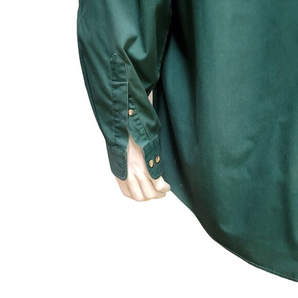 Savane Men's Long Sleeve, Button-Up Hunter Green, Deep Dye Shirt, Size Large Lon - Picture 4 of 9
